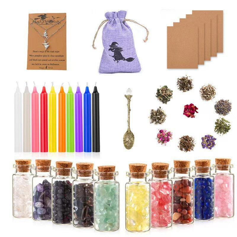Kit Sorcellerie Débutant – Fleurs, Pierres et Accessoires Magiques