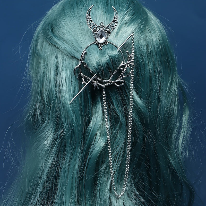 Épingle à Cheveux Mystique Strass Étincelants pour un Look Élégant et Envoûtant