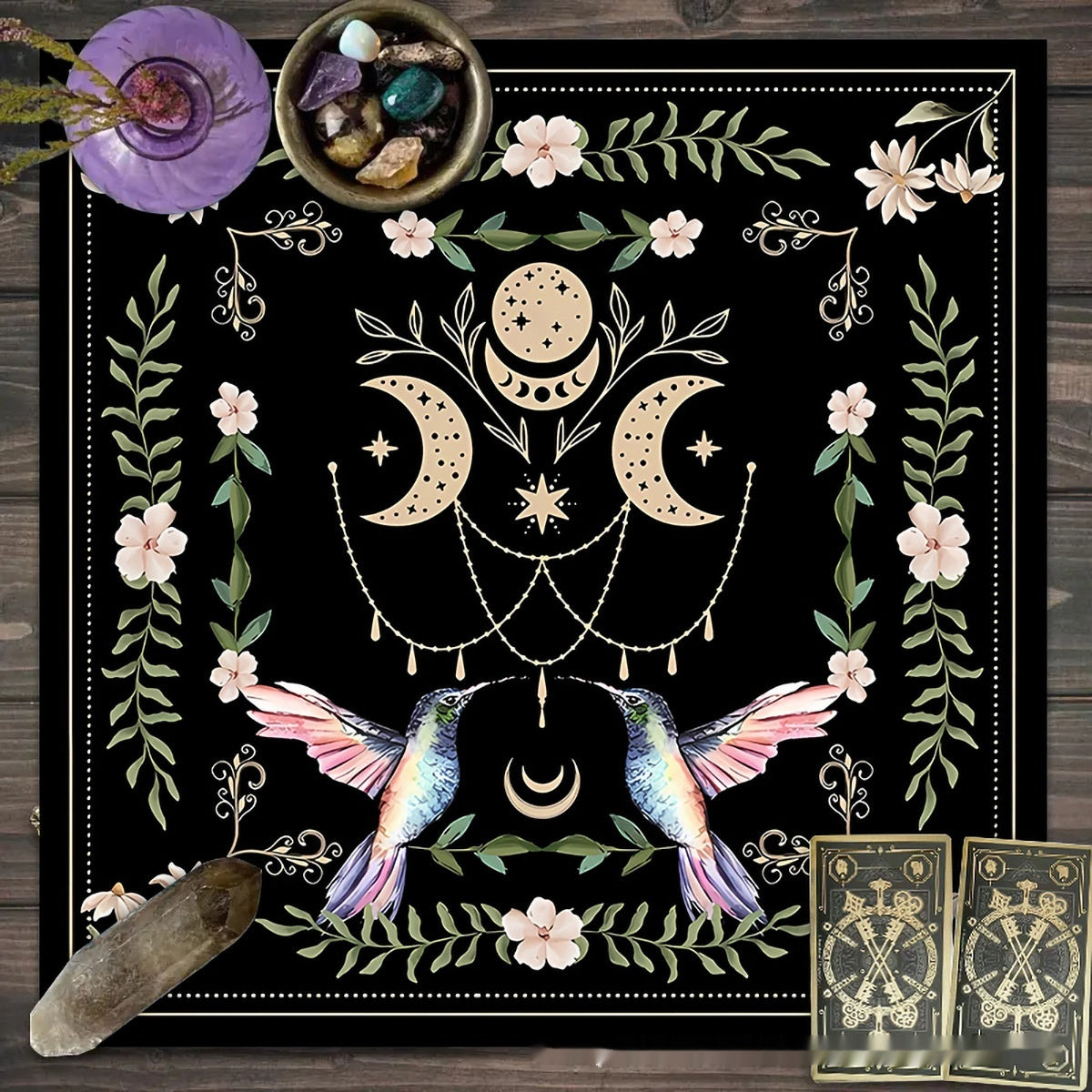 Altar d’autel Enchantée Élevez vos rituels avec lune, fleurs et papillons