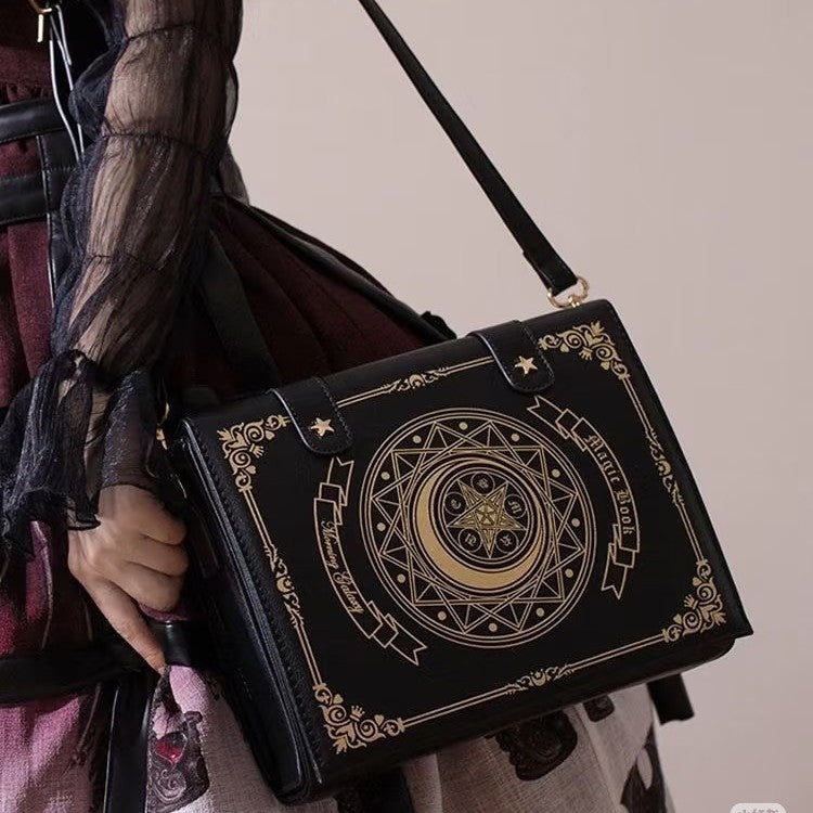 Sac d’Épaule Livre Magique Style Rétro