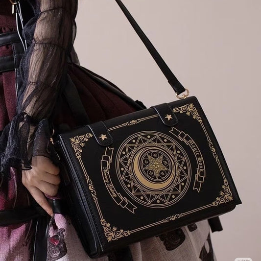 Sac d’Épaule Livre Magique Style Rétro