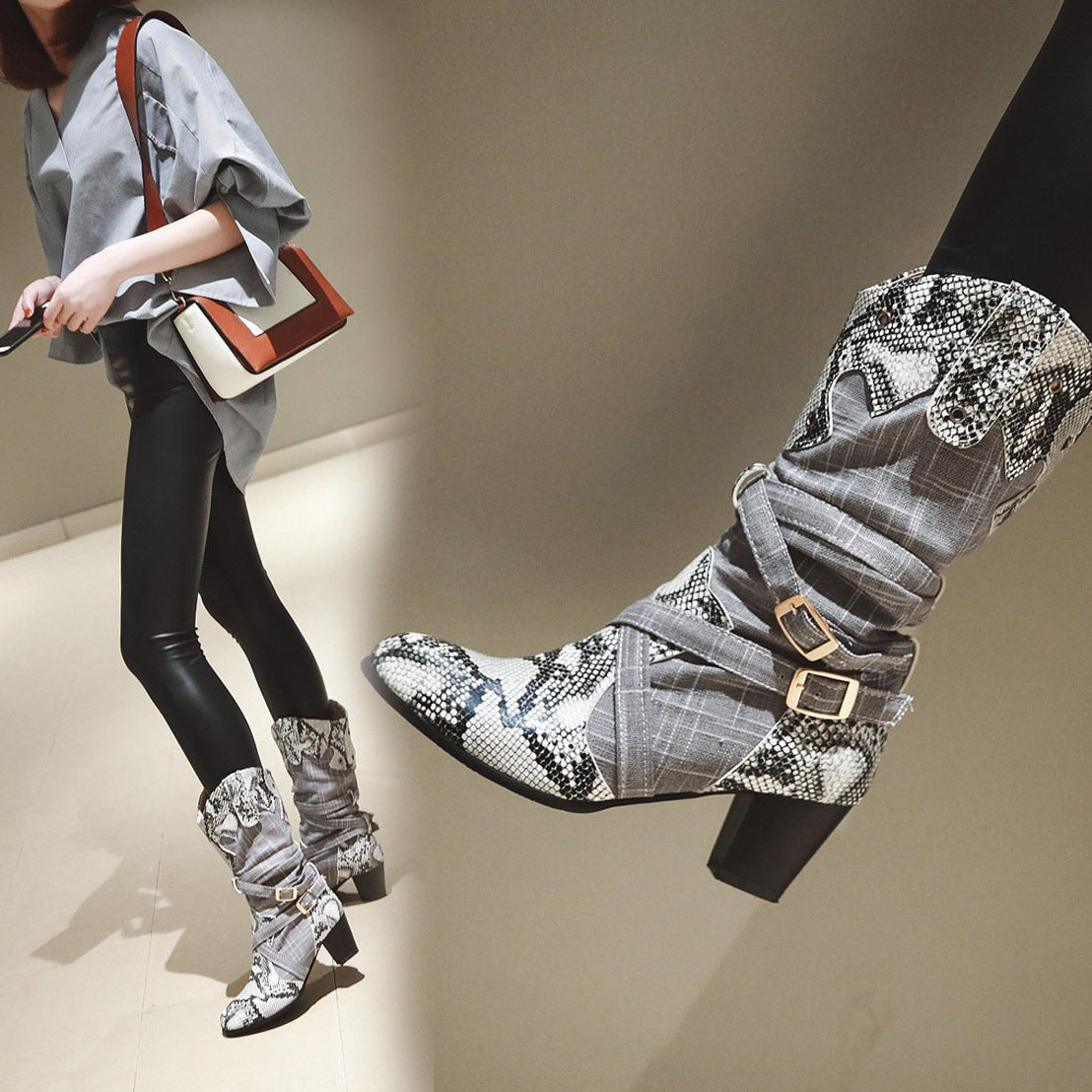 Bottes haute style cowgirl