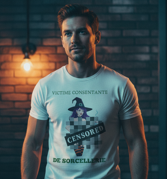 Homme T-Shirt "Victime Consentante de Sorcellerie"