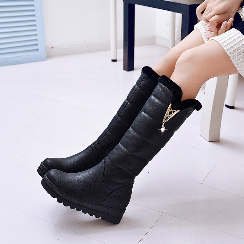 Bottes hautes à talon épais – confort et style décontracté