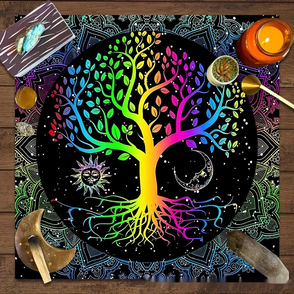Altar d’autel Enchantée Élevez vos rituels avec lune, fleurs et papillons