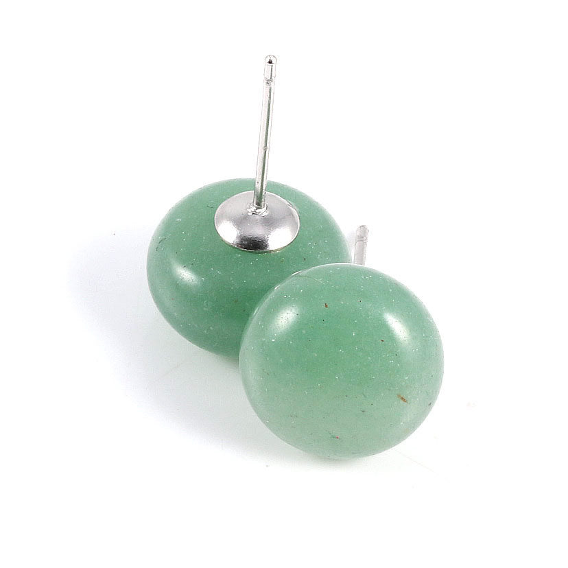 Boucles d’Oreilles Clous en Pierres Semi-Précieuses  Forme Oblate