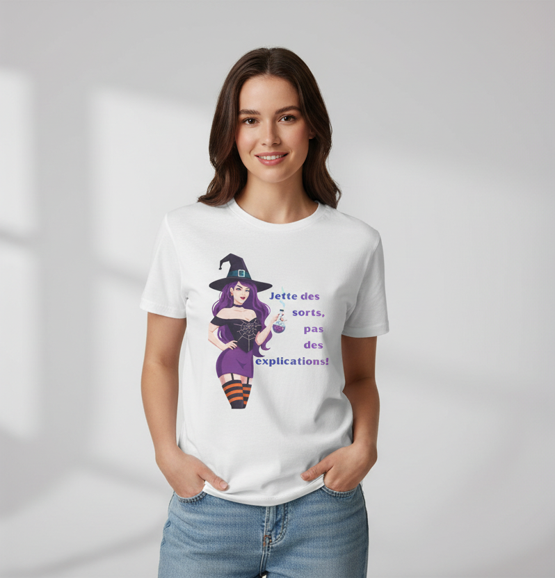 T-Shirt "Jette des sorts, pas des explications?"