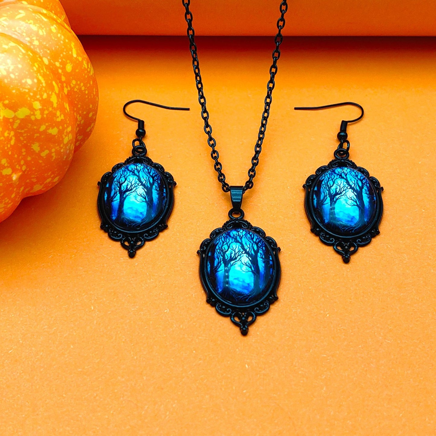 Set Bijoux Arbre de Vie & Sorcière – Collier et Boucles d’Oreilles