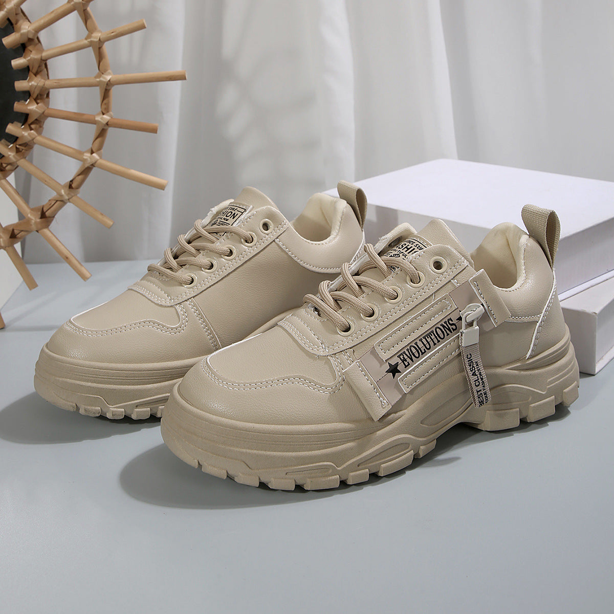 Espadrilles femme à lacets avec fermeture éclair semelle épaisse