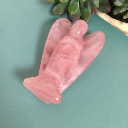Quartz Rose Ange des Vœux  Cristal d’Énergie Spirituelle