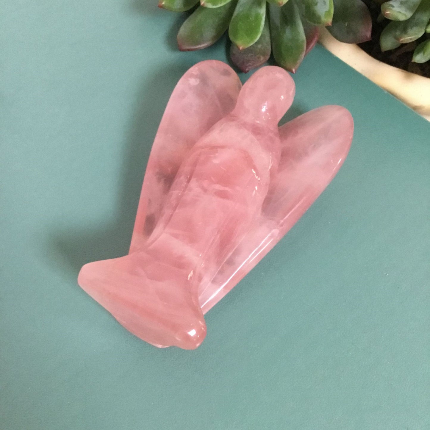 Quartz Rose Ange des Vœux  Cristal d’Énergie Spirituelle