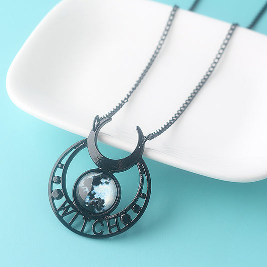 Collier Witch Black Moon Lune Noire