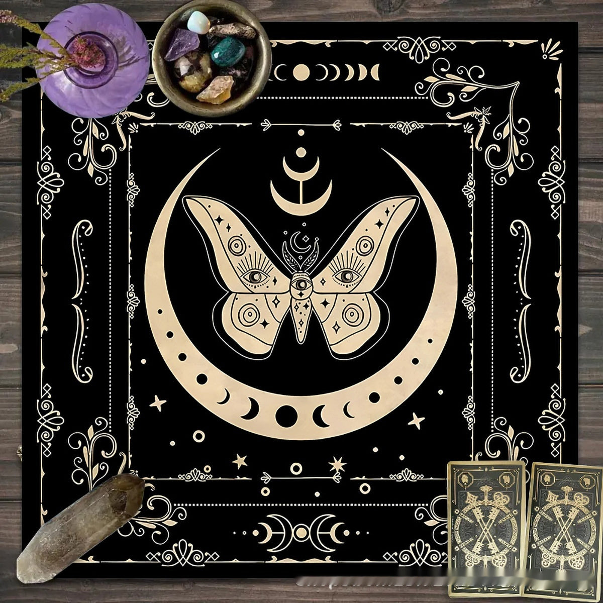Altar d’autel Enchantée Élevez vos rituels avec lune, fleurs et papillons