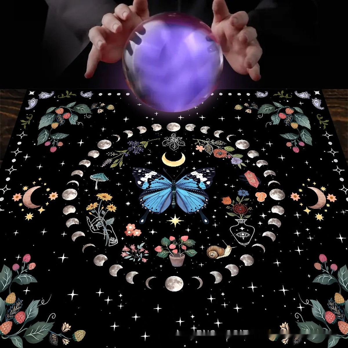Altar d’autel Enchantée Élevez vos rituels avec lune, fleurs et papillons