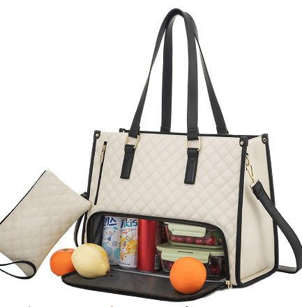 Sac lunch isolé multifonction pour femme  Sac repas étanche grand format avec bandoulière