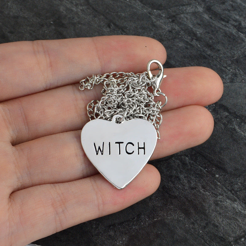 Witch Necklace Creative Love collier pendentif