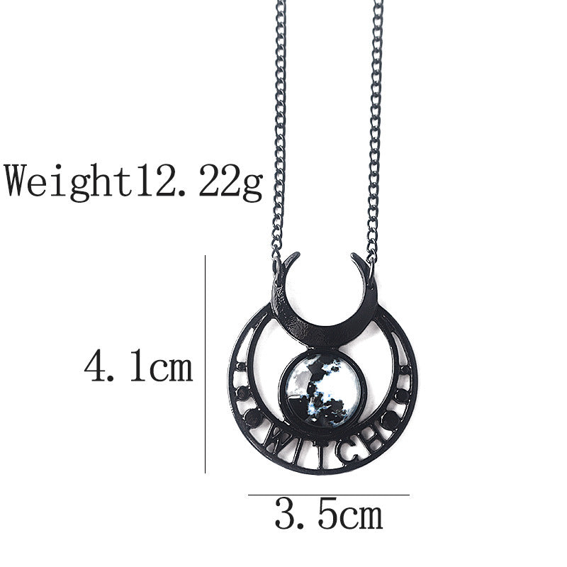 Collier Witch Black Moon Lune Noire