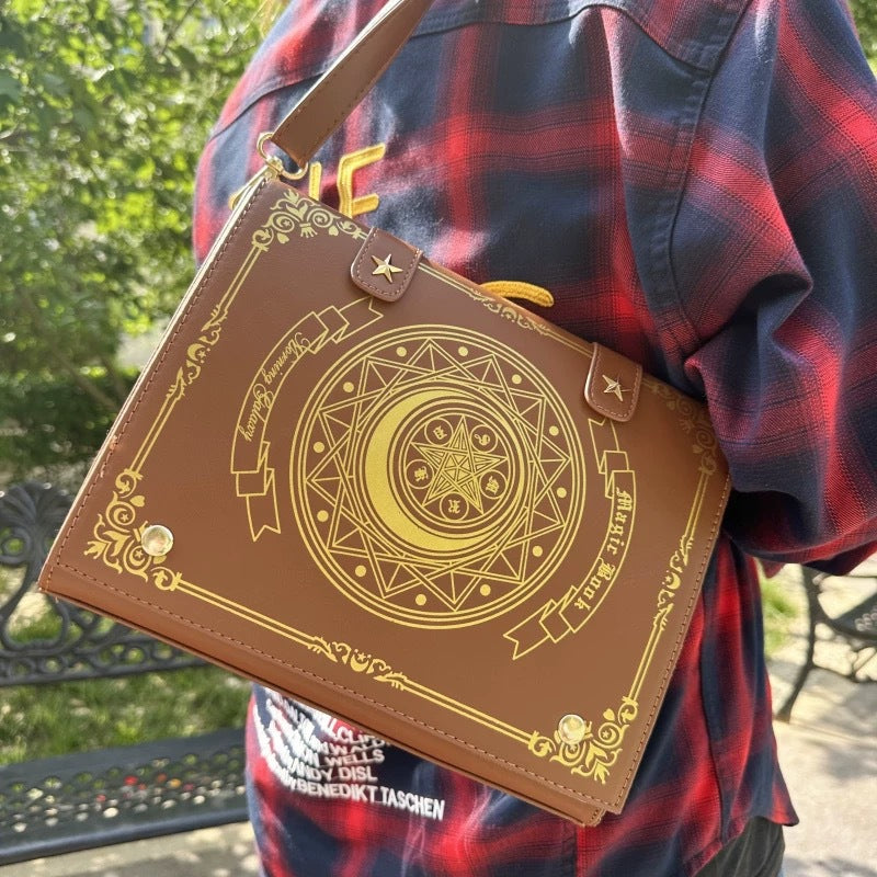 Sac d’Épaule Livre Magique Style Rétro