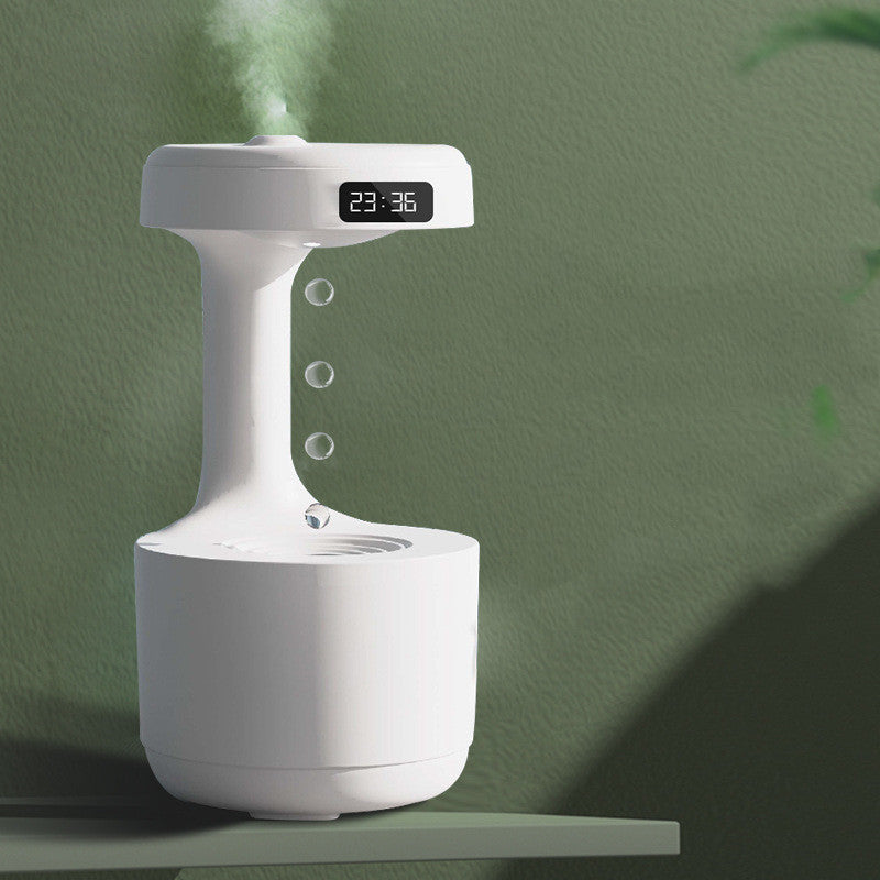 Humidificateur Anti-Gravité avec Horloge – Diffuseur d’Aroma à Gouttes d’Eau, Grande Capacité, Brumisation Silencieuse pour Chambre et Bureau