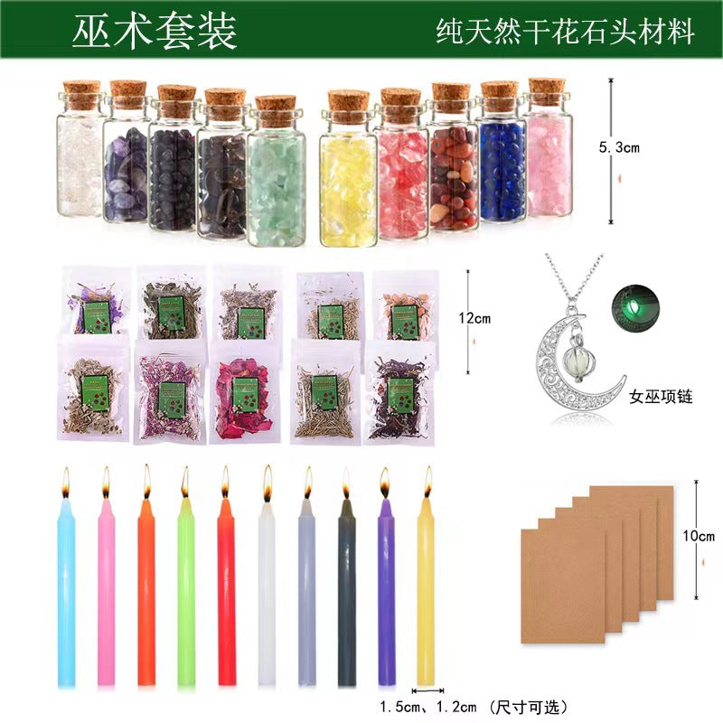 Kit Sorcellerie Débutant – Fleurs, Pierres et Accessoires Magiques