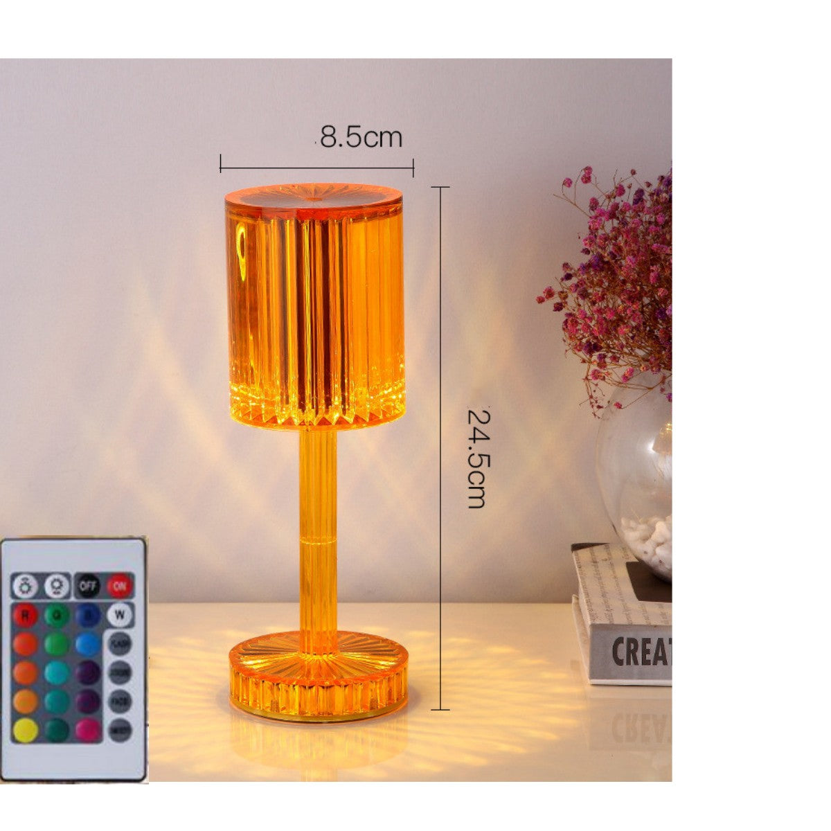 Lampe de Chevet Cristal Tactile Dimmable – Éclairage Élégant