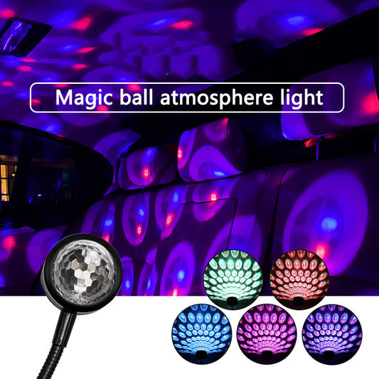 Boule Magique Multicolore Contrôle Sonore  Lumière d’Ambiance Envoûtante pour voiture