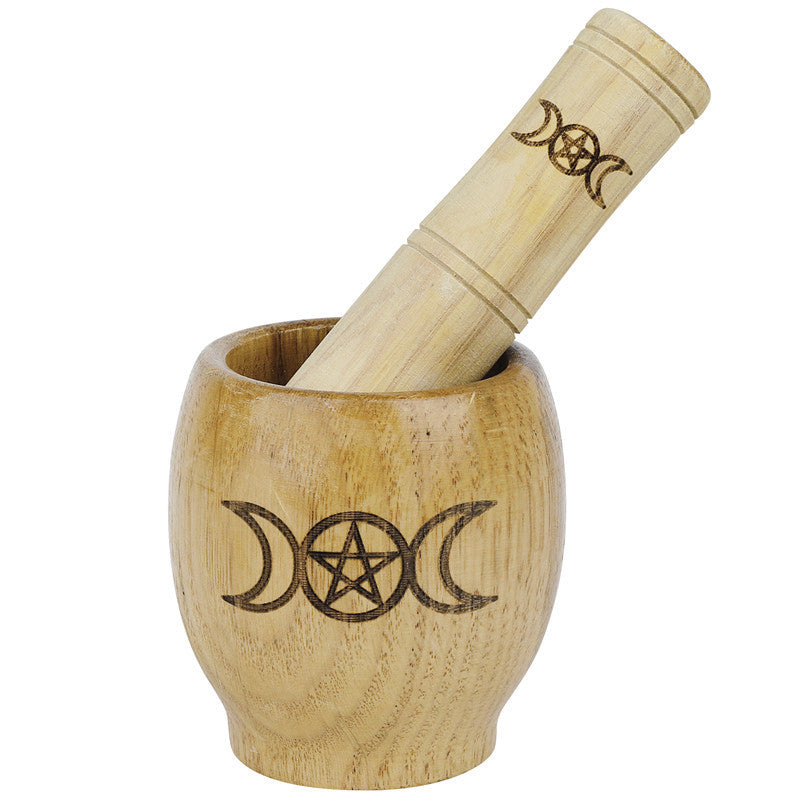Pilons en Bois Sacré – Préparez vos élixirs et élevez vos rituels.
