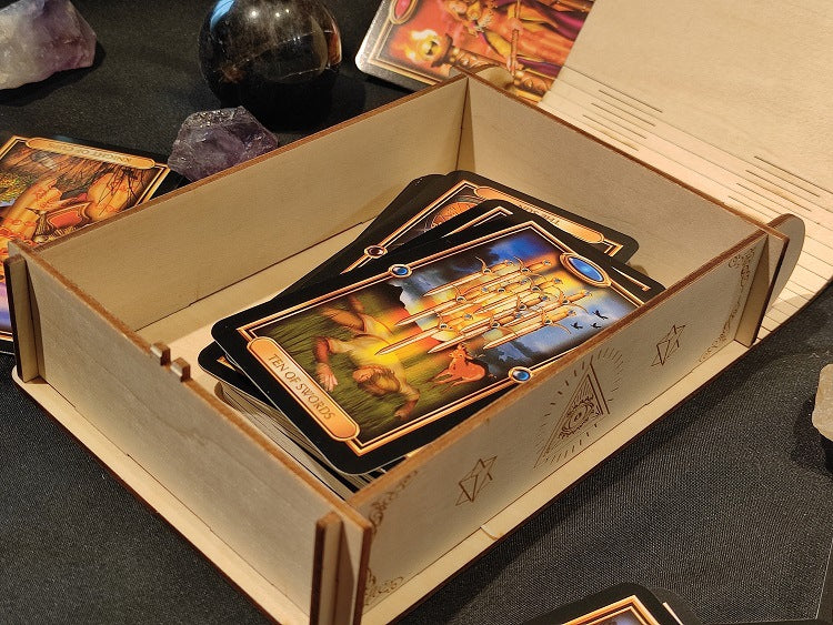 Boîte de rangement Tarot en bois