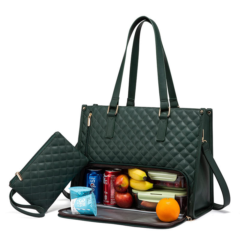 Sac lunch isolé multifonction pour femme  Sac repas étanche grand format avec bandoulière