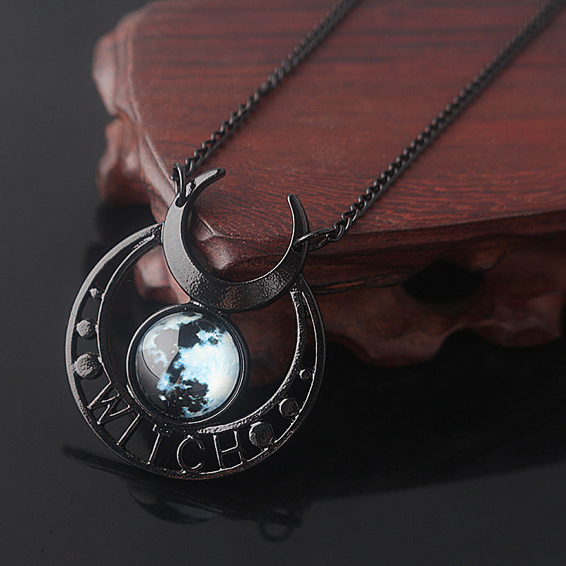 Collier Witch Black Moon Lune Noire