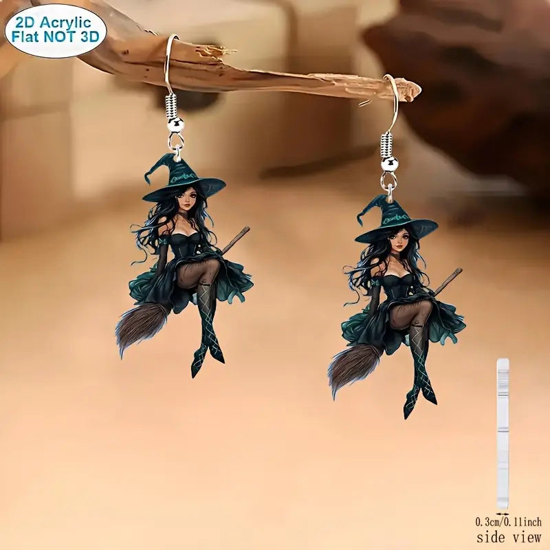 Witch Earrings Dark Creative Design Elegant And Sexy Sorcière boucles d'oreilles
