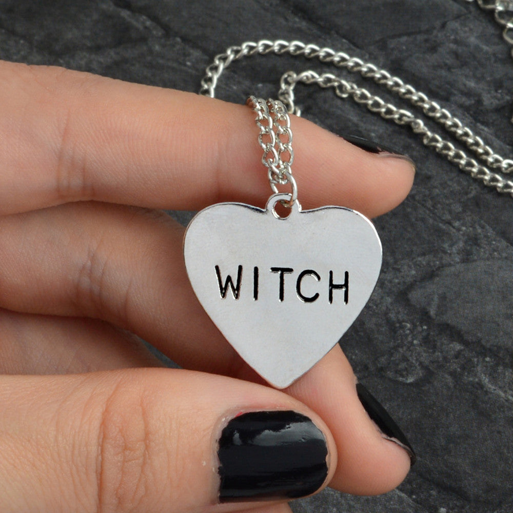 Witch Necklace Creative Love collier pendentif