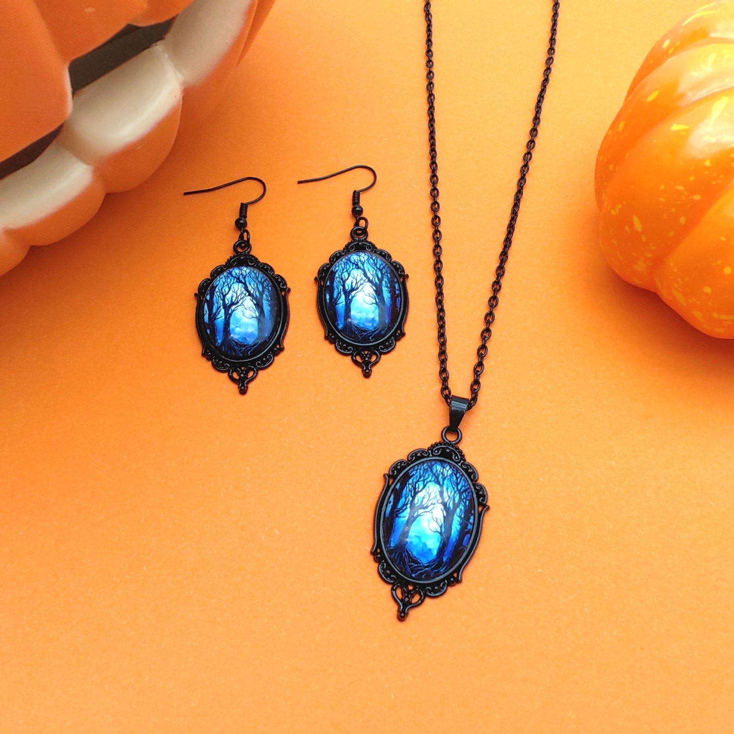 Set Bijoux Arbre de Vie & Sorcière – Collier et Boucles d’Oreilles
