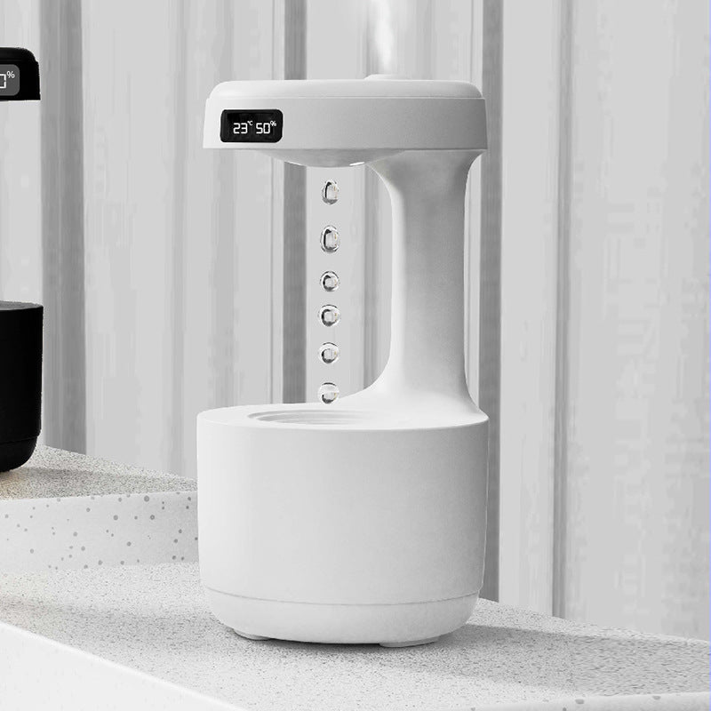 Humidificateur Anti-Gravité avec Horloge – Diffuseur d’Aroma à Gouttes d’Eau, Grande Capacité, Brumisation Silencieuse pour Chambre et Bureau