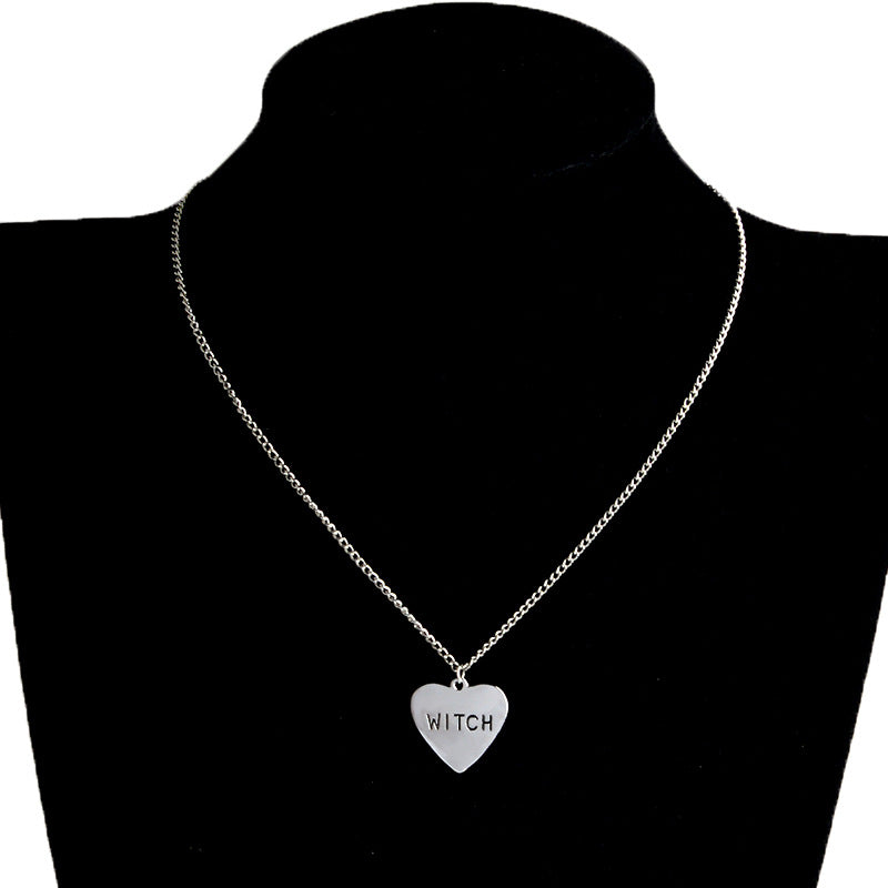 Witch Necklace Creative Love collier pendentif
