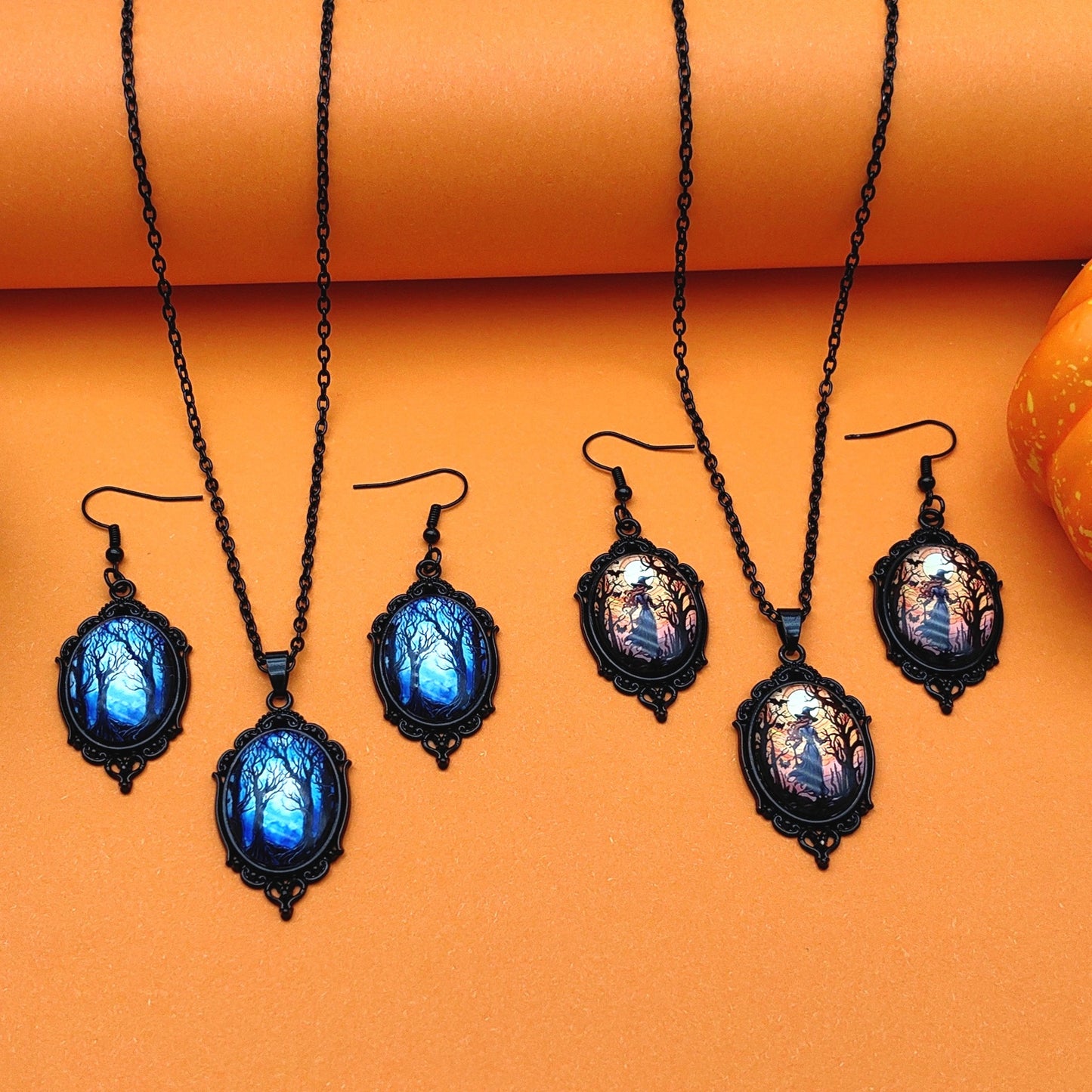 Set Bijoux Arbre de Vie & Sorcière – Collier et Boucles d’Oreilles