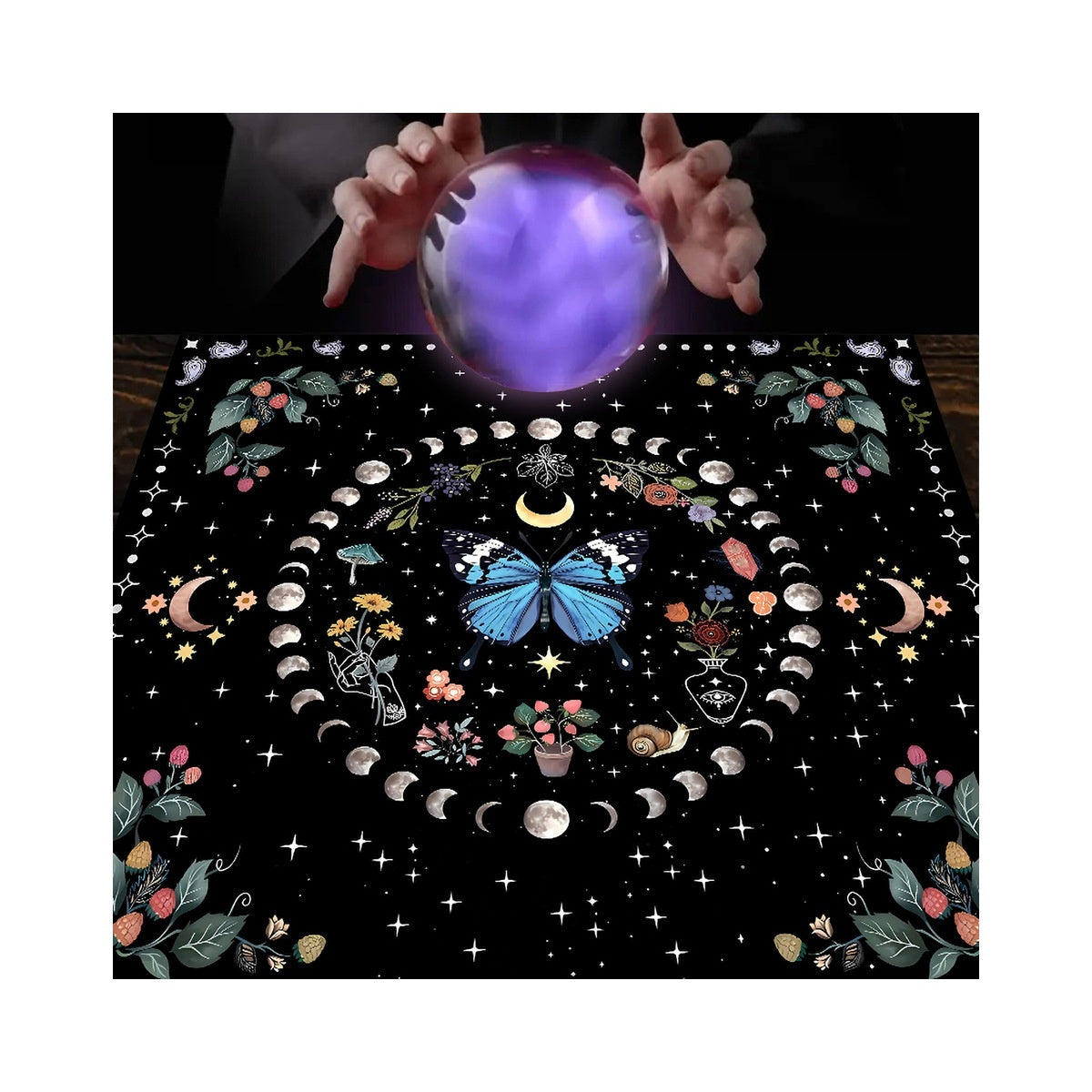 Altar d’autel Enchantée Élevez vos rituels avec lune, fleurs et papillons