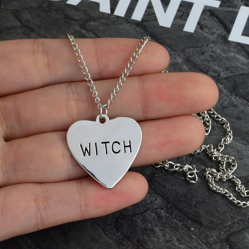 Witch Necklace Creative Love collier pendentif