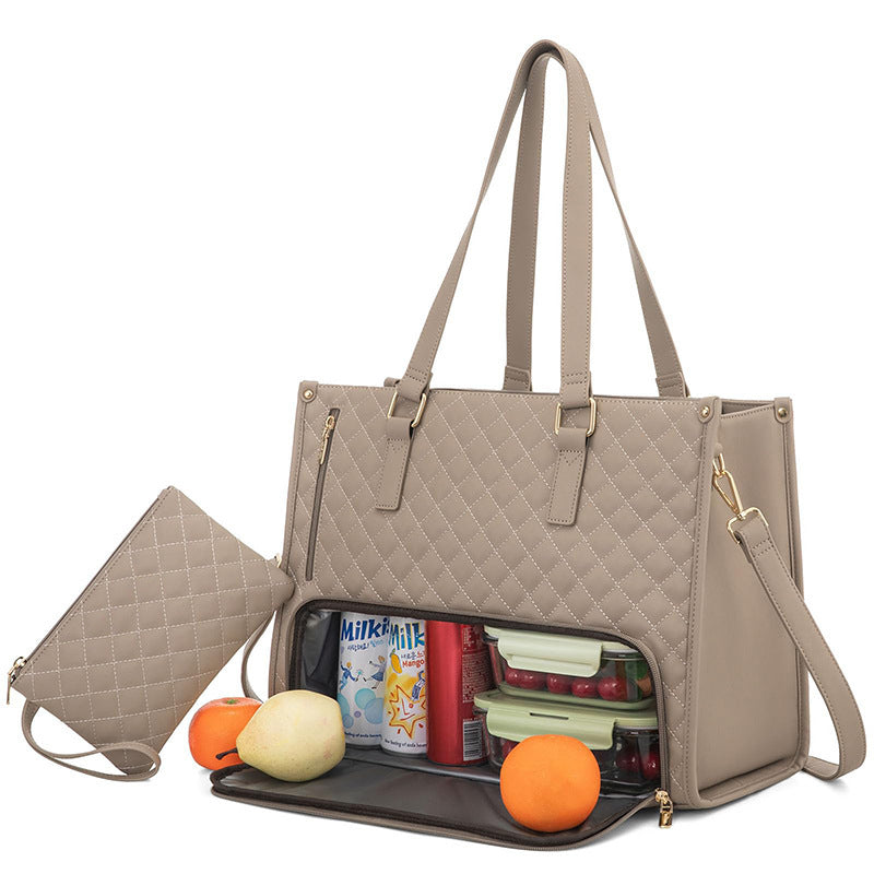Sac lunch isolé multifonction pour femme  Sac repas étanche grand format avec bandoulière