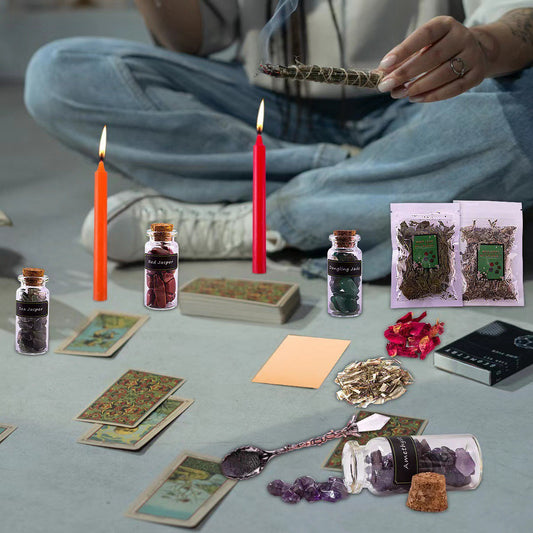 Kit Sorcellerie Débutant – Fleurs, Pierres et Accessoires Magiques
