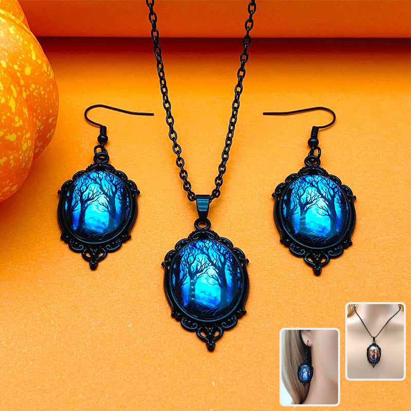 Set Bijoux Arbre de Vie & Sorcière – Collier et Boucles d’Oreilles