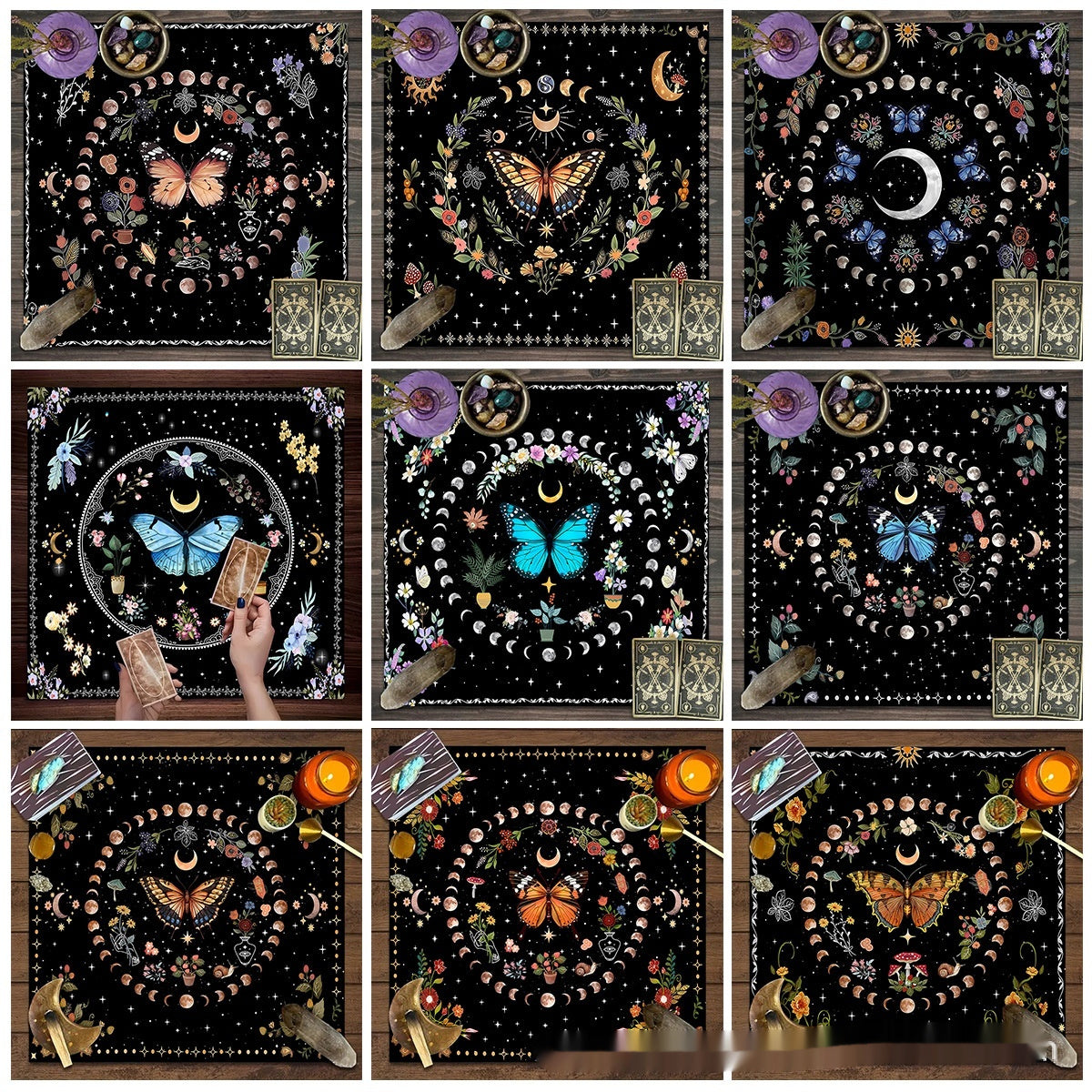 Altar d’autel Enchantée Élevez vos rituels avec lune, fleurs et papillons