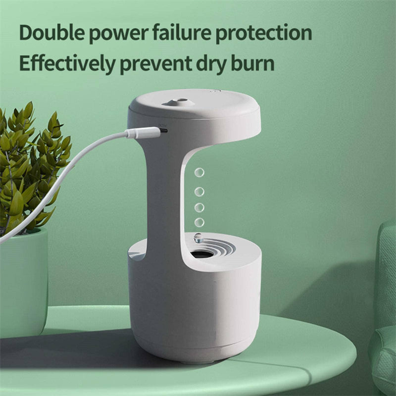 Humidificateur Anti-Gravité avec Horloge – Diffuseur d’Aroma à Gouttes d’Eau, Grande Capacité, Brumisation Silencieuse pour Chambre et Bureau