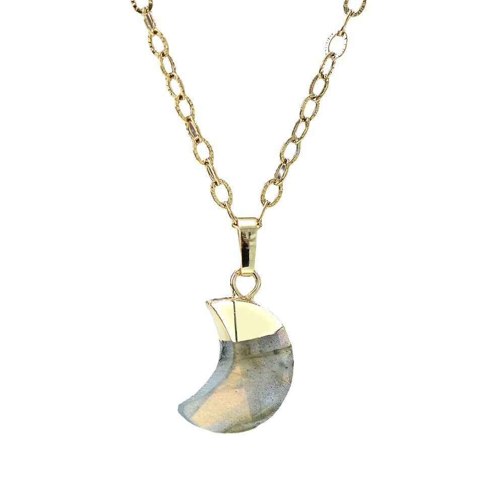 Collier pendentif Lune en pierre de lune