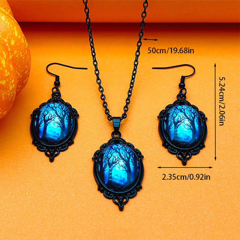 Set Bijoux Arbre de Vie & Sorcière – Collier et Boucles d’Oreilles