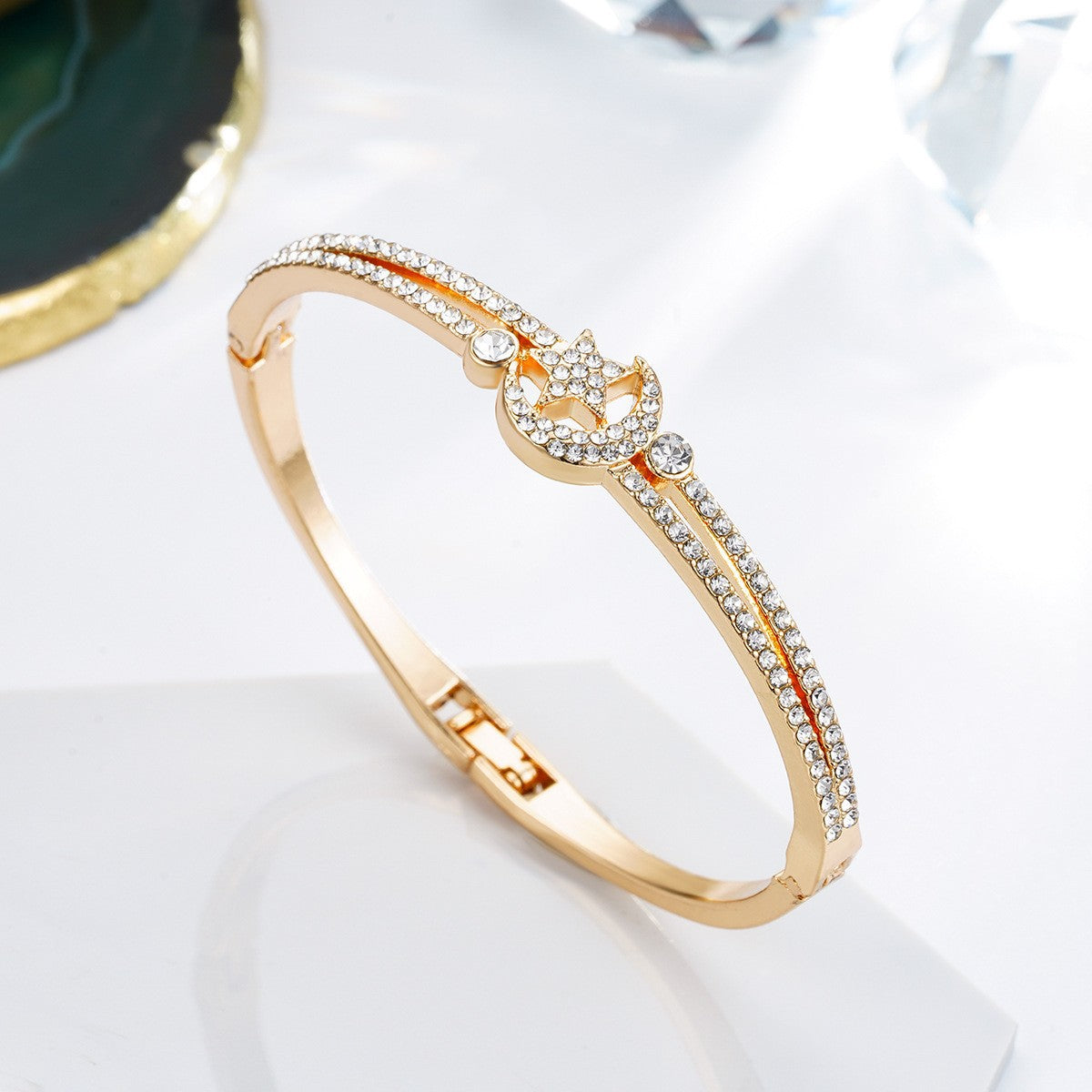 Bracelet étoile et lune en strass