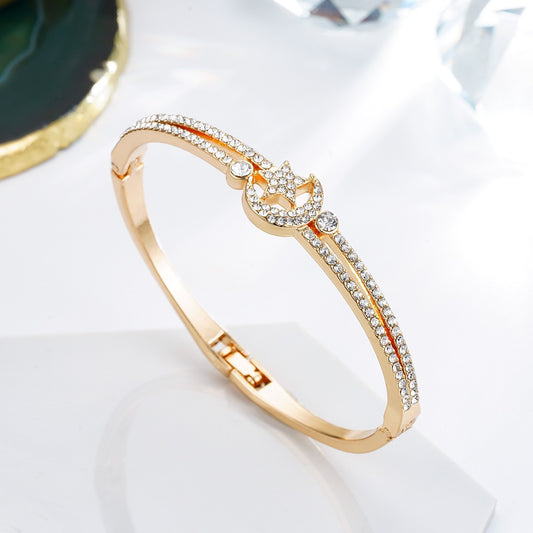 Bracelet étoile et lune en strass
