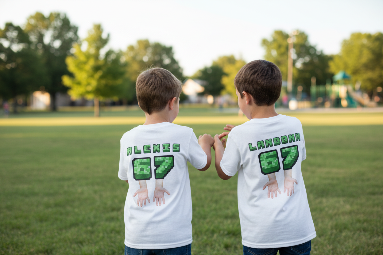 Personalisé '6-7' Gamer T-Shirt.                                 (Pour éviter les surprise revient a 43$ taxes et shipping inclus)
